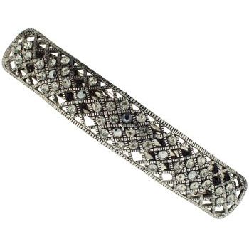 Karen Marie - Diamond Rec Barrette w/Crystals - Smoke (1)