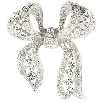 RJ Graziano - Diamond Swarovski Crystal Ribbon Bow Brooch Pin