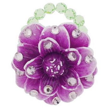 Tarina Tarantino - Small Vintage Resin Flower Ring - Purple