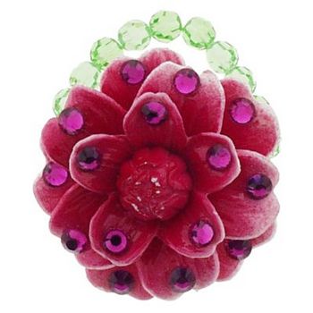 Tarina Tarantino - Small Vintage Resin Flower Ring - Red