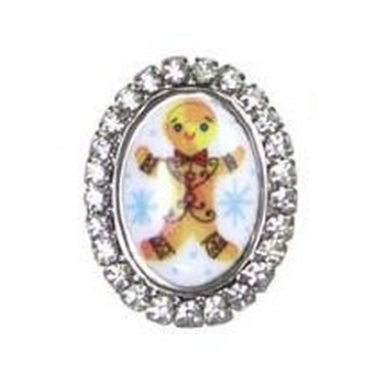 Tarina Tarantino - Santa Claus - Ginger Mod - Large Swarovski Crystal Gingerbread Man Stone Mod Ring