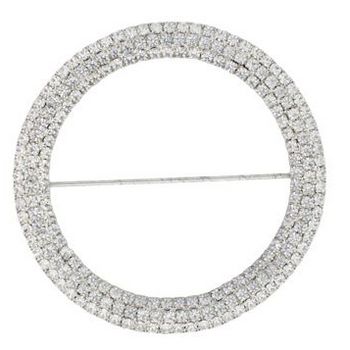 Rachel Abroms - Swarovski Crystal Round Brooch - White Diamond (1)