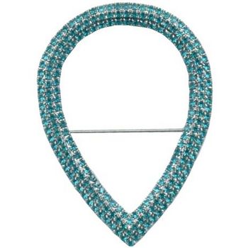 Rachel Abroms - Swarovski Crystal Teardrop Shaped Brooch - Teal Blue (1)