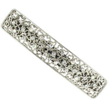 Karen Marie - Jigsaw Crystal Barrette - White (1)