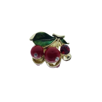 Medusa's Heirlooms - Petite Diamond Encrusted Fruit Claw - Red Cherries (1)