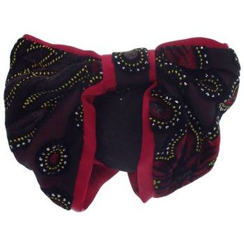 Karen Marie - Snood Collection - Large Velvet & Satin Snood with Glitter Lined Flower Burnouts - Red