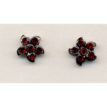 HB HairJewels - Austrian Crystal Flower Magnets - Ruby Red (set of 2)