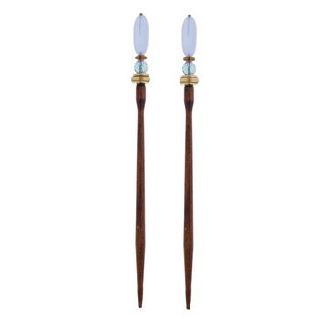 Mei Fa - Hairstyx - Renoir - Long Brown Hairsticks - (Set of 2)