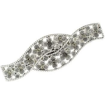 Karen Marie - Twist Tie Barrette - Silver & Smoke (1)