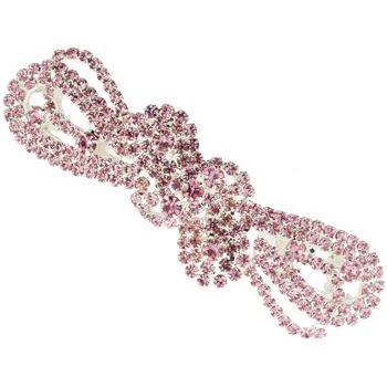 Karen Marie - Crystal Rope Knot Barrette - Rose (1)