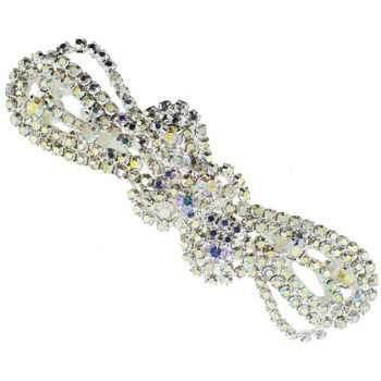 Karen Marie - Crystal Rope Knot Barrette - White (1)