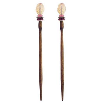 Mei Fa - Hairstyx - Rosey - Long Brown Hairsticks - (Set of 2)