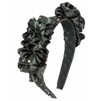 Tarina Tarantino - Gotham City - Ribbon Wrapped Swarovski Crystal Rouched Headband - Grey
