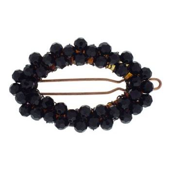 Renee Rivera - Oval Crystal Barrette - Black (1)