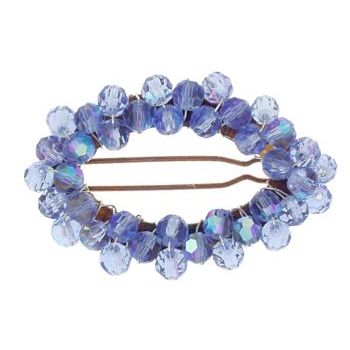 Renee Rivera - Oval Crystal Barrette - Blue (1)