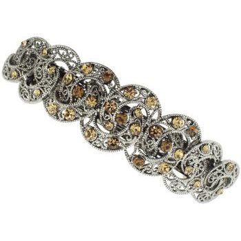 Karen Marie - Marcasite Inspired Barrette - Amber Gold