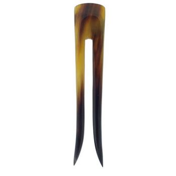 De Renaudin - Squared Top Carved Horn Hairstick (1)