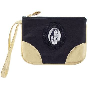 Tarina Tarantino - City Girl L.A. Leather Zipped Clutch with Cameo - Black