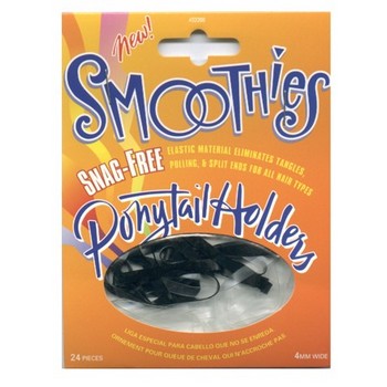 Smoothies - Snag Free Pony - Black & Clear 4mm