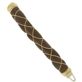 Renee Rivera - Quilted Leather Barrette - Mocha (1)