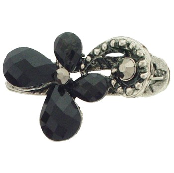 SOHO BEAT - French Fashionista - Moonstone and Crystal Flowering Claw Clip - Midnight Seduction (1)