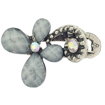 SOHO BEAT - French Fashionista - Moonstone and Crystal Flowering Claw Clip - Ethereal Smoke (1)