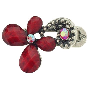 SOHO BEAT - French Fashionista - Moonstone and Crystal Flowering Claw Clip - Passionate Crimson (1)