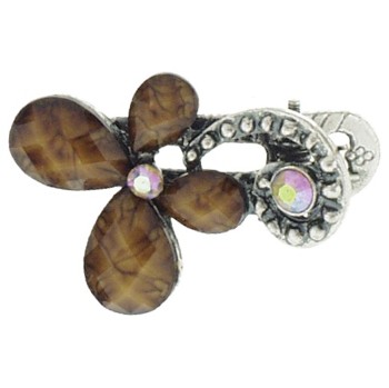 SOHO BEAT - French Fashionista - Moonstone and Crystal Flowering Claw Clip - Caramel Latte (1)