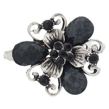 SOHO BEAT - French Fashionista - Moonstone and Crystal Flowering Bouquet Claw Clip - Midnight Seduction (1)