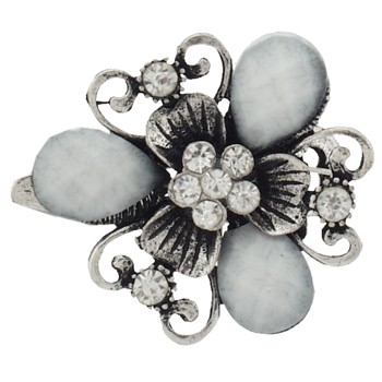 SOHO BEAT - French Fashionista - Moonstone and Crystal Flowering Bouquet Claw Clip - Ethereal Smoke (1)