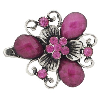 SOHO BEAT - French Fashionista - Moonstone and Crystal Flowering Bouquet Claw Clip - Delectable Plum (1)