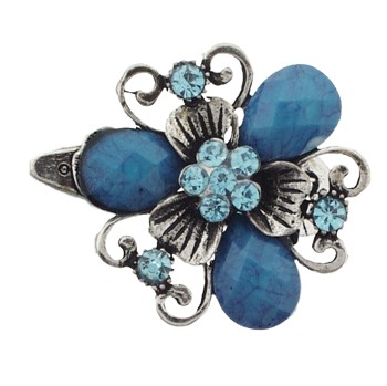 SOHO BEAT - French Fashionista - Moonstone and Crystal Flowering Bouquet Claw Clip - Tantalizing Turquoise (1)