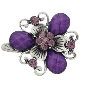 SOHO BEAT - French Fashionista - Moonstone and Crystal Flowering Bouquet Claw Clip - Refreshing Lavender (1)