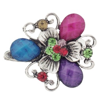 SOHO BEAT - French Fashionista - Moonstone and Crystal Flowering Bouquet Claw Clip - Rainbow Medley (1)