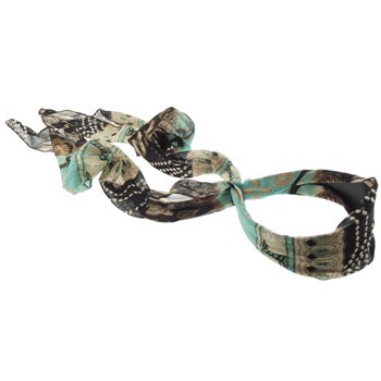 SOHO BEAT - Travelling Gypsy - Boho Scarf Headband - Mocha Brown and Seafoam Blue