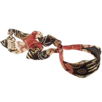 SOHO BEAT - Travelling Gypsy - Boho Scarf Headband - Chocolate Brown and Orange Spice