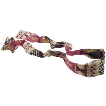 SOHO BEAT - Travelling Gypsy - Boho Scarf Headband - Chocolate Brown and Pink Raspberry