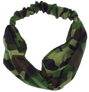 SOHO BEAT - Camo Chic - Bandeau Stretch Headbands - Green Battalion