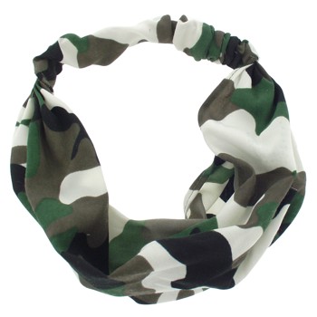 SOHO BEAT - Camo Chic - Bandeau Stretch Headbands - Brown and White Base Camp