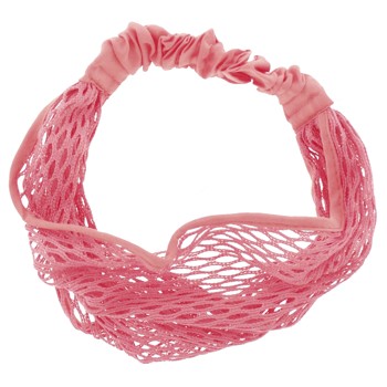 SOHO BEAT - Mysterious Mermaid - Oval Mesh Bandeau Stretch Headband - Sparkling Pink Coral