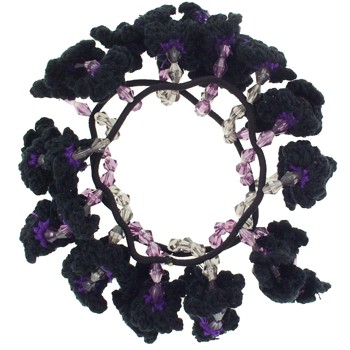 SOHO BEAT - Travelling Gypsy - Double Knitted Flowering Crystal Pony - Midnight Seduction