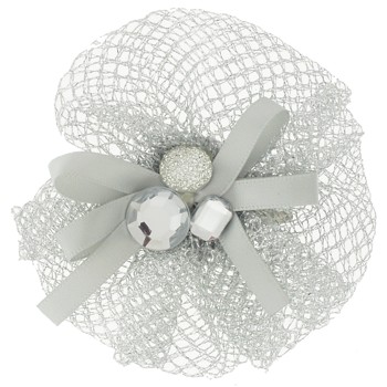 SOHO BEAT - School-Girl Chic Collection - Debutante Lace Hair Clip and Brooch Comb - Platinum