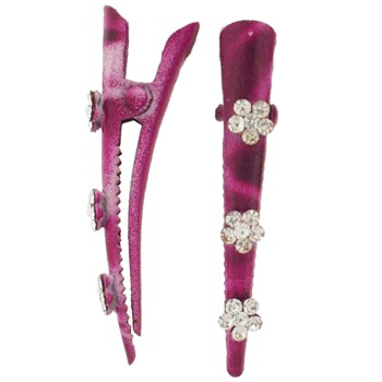 SOHO BEAT - Wild About Town - Crystal Daisy Mini Condor Clips (Set of 2) - Pink Flamingo