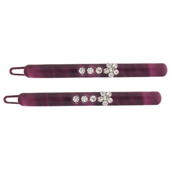 SOHO BEAT - Navajo Couture - TigerLily Queen - Navajo Crystal Barrettes (Set of 2) - Fire Walker Red
