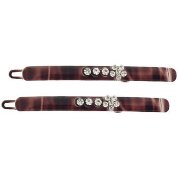SOHO BEAT - Navajo Couture - TigerLily Queen - Navajo Crystal Barrettes (Set of 2) - Mother Nature Earthy Brown