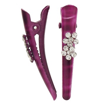 SOHO BEAT - Navajo Couture - TigerLily Queen - Crystal Daisies Mini-Condor Clips (Set of 2) - Fire Walker Red
