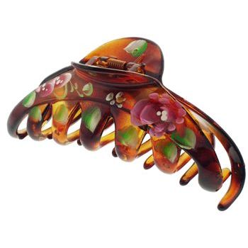SOHO BEAT - Tea Party Collection - Large Hand Painted Classic Claw - Tort and Pink