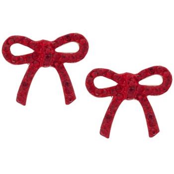 SOHO BEAT - Crystal Avenue - Crystal Bow Earrings - Ruby Red