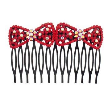 SOHO BEAT - Crystal Avenue - Double Crystal Bow Comb - Garnet