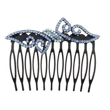 SOHO BEAT - Crystal Avenue - Crystal Curlicue Flower Comb - Lavender